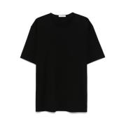 Zwarte Ronde Hals Korte Mouw T-shirt Lemaire , Black , Heren