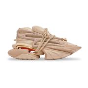 Eenhoorn lage sneakers van neopreen en leer Balmain , Beige , Heren