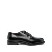 Zwarte leren veterschoenen Sebago , Black , Heren