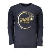 Blauwe Sweater met Print en Lange Mouwen Cavalli Class , Blue , Heren