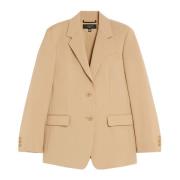 Vrouwelijke wollen blazer met reverskraag Max Mara Weekend , Beige , D...