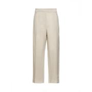 Lamé Canvas Beige Broek Brunello Cucinelli , Beige , Dames