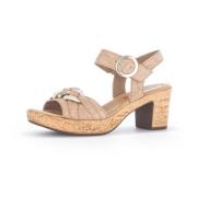 Beige Suède Plateau Sandalen Gabor , Beige , Dames