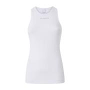 Witte Mouwloze Crew Neck Top Pinko , White , Dames