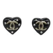 Pre-owned Plastic earrings Chanel Vintage , Black , Dames