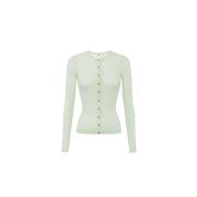 Gouden knoop katoenen vest Elisabetta Franchi , Green , Dames