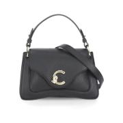 Zwarte Leren Handtas Vrouw Coccinelle , Black , Dames