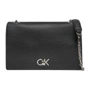 Zwarte Schoudertas met Kliksluiting Calvin Klein , Black , Dames