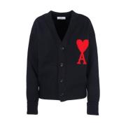 Zwart/Rood ADC Cardigan Ami Paris , Black , Dames