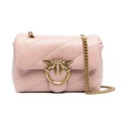 Chique Leren Schoudertas in Roze/Goud Pinko , Pink , Dames