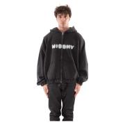 Zwarte Zip Hoodie Misbhv , Black , Heren