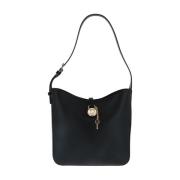 Goudkleurige Leren Satchel Tas Michael Kors , Black , Dames