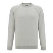 Katoen, Zijde en Kasjmier Crew Neck Trui Boggi Milano , Gray , Heren