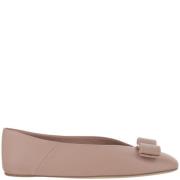 Leren ballerina's met strikdetail Salvatore Ferragamo , Pink , Dames