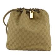 Pre-owned Canvas gucci-bags Gucci Vintage , Beige , Dames