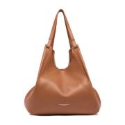 Bruin lederen Maxi tas met handvatten Gianni Chiarini , Brown , Dames