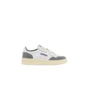 Medalist Lage Leren Sneakers in Wit/Grijs Autry , White , Heren