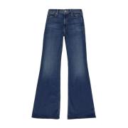 Blauwe Flare Denim Jeans Mother , Blue , Dames