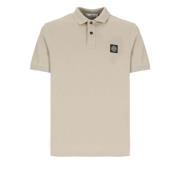 Beige Polo Shirt met Logo Patch Stone Island , Beige , Heren