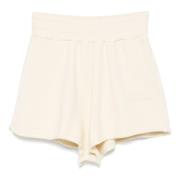 Witte Katoenen Shorts met Elastische Taille Autry , White , Dames