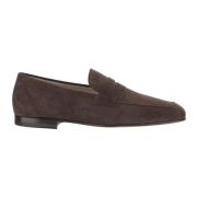 Suède Loafers met Logo Tod's , Brown , Heren