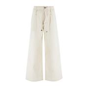 Wijde Pijp Hoge Taille Denim Jeans Etro , White , Dames