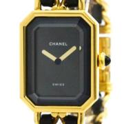 Pre-owned Leather watches Chanel Vintage , Black , Dames