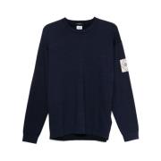 Navy Blue Crew Neck Sweater C.p. Company , Blue , Heren