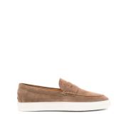 Taupe Leren Penny Slot Moc Schoenen Tod's , Brown , Heren