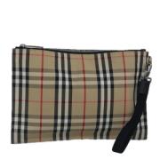 Pre-owned Canvas clutches Burberry Vintage , Beige , Dames