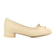 Elegante Ivoor Leren Ballerina's Schoenen MM6 Maison Margiela , White ...