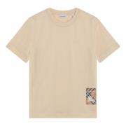 Korte mouwen ronde hals T-shirt Burberry , Beige , Dames