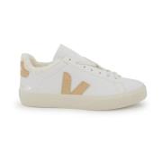 Witte Leren Sneakers Met Geribbelde Textuur Veja , White , Dames