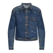 Denimjack met vintage-effect Palm Angels , Blue , Heren