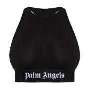 Katoenen lingerie top Palm Angels , Black , Dames