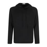 Merino Wollen Hoodie Paolo Pecora , Black , Heren