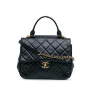 Pre-owned Leather chanel-bags Chanel Vintage , Blue , Dames