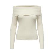 Off-Shoulder Gebreide kleding Only , White , Dames