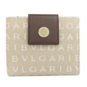 Pre-owned Canvas wallets Bvlgari Vintage , Beige , Dames