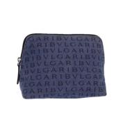 Pre-owned Canvas wallets Bvlgari Vintage , Blue , Dames