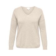 Margareta Pullover Whitecap Gray Melange Only Carmakoma , White , Dame...