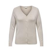 V-Neck Cardigan Sweater Only Carmakoma , White , Dames