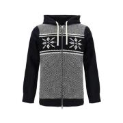 Hoodie van katoen met dubbele rits Junya Watanabe , Black , Heren