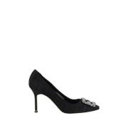 Satin Hangisi Pumps Manolo Blahnik , Black , Dames