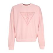 Vintage Crewneck Sweatshirt Blush Cotton Multi Guess , Pink , Heren