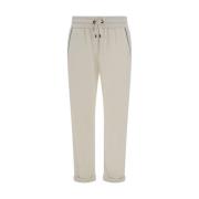 Katoenen Broek met Juweelversieringen Brunello Cucinelli , White , Dam...