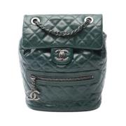 Pre-owned Leather backpacks Chanel Vintage , Green , Dames