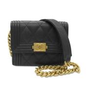 Pre-owned Leather shoulder-bags Chanel Vintage , Black , Dames