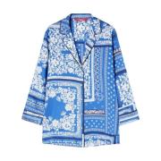 Bohemian Elegantie Print Blouse Marina Rinaldi , Blue , Dames