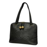 Pre-owned Leather shoulder-bags Chanel Vintage , Black , Dames